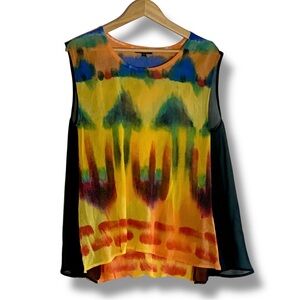 Radzoli Artsy Hand Painted Tencel Flowy Top